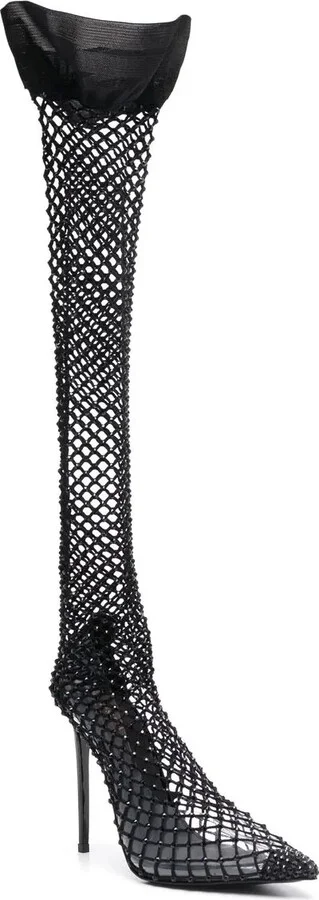 Gilda fishnet thigh-high boots - Image 2