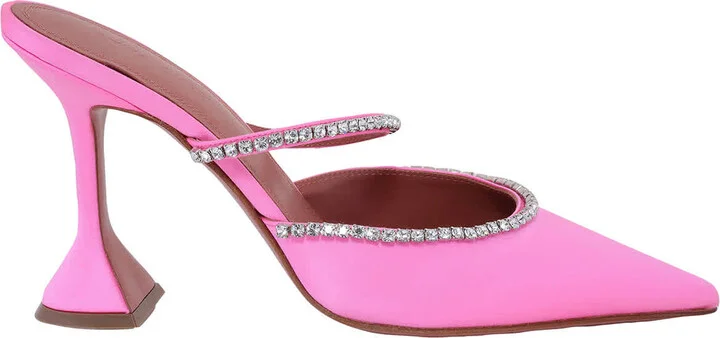 Gilda Pointed-Toe Satin Mules
