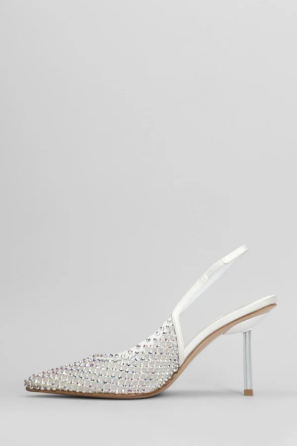 Gilda Pumps In White Satin - Image 3