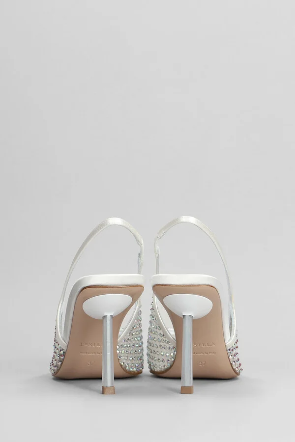 Gilda Pumps In White Satin - Image 4