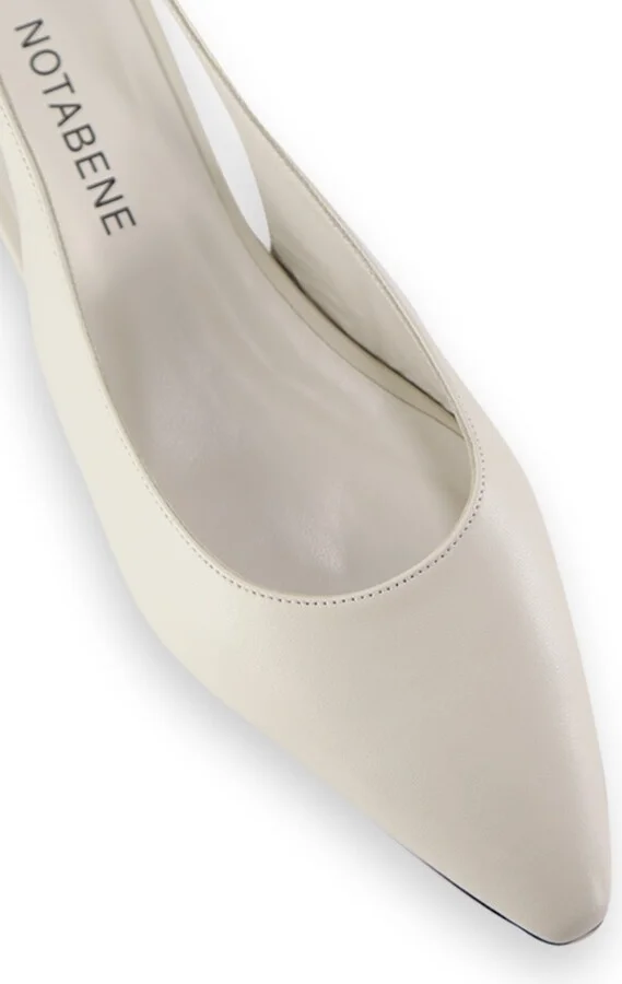 Gilda Slingback, Off-White Leather - Image 3