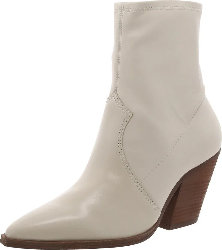Gilemini Womens Faux Leather Stacked Heel Mid-Calf Boots