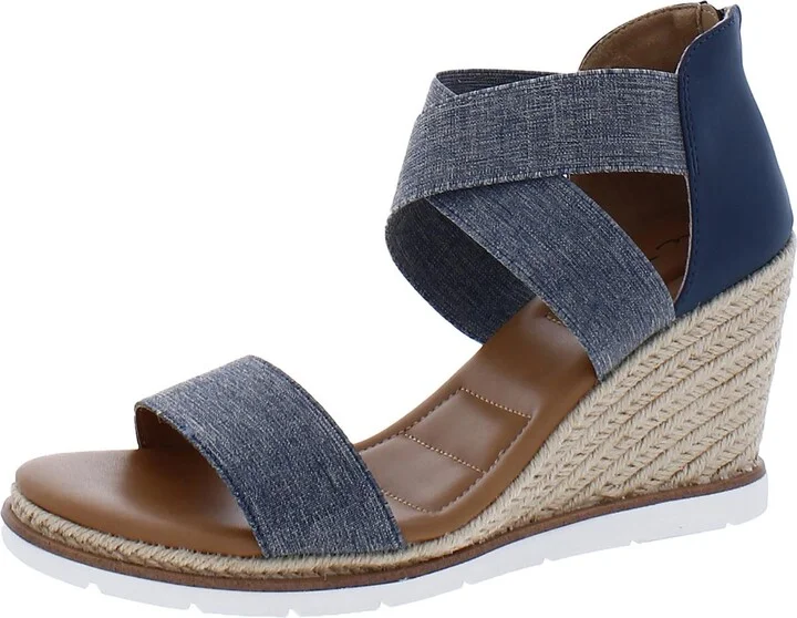 Gilly 15 Womens Metallic Stretch Wedge Heels