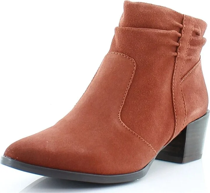 Gina Boots Womens 6 Terracotta Suede Side Zipper Ankle Bootie KHD880