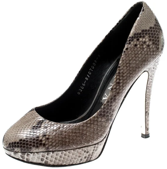 Gina Brown Python Platform Pumps Size 38