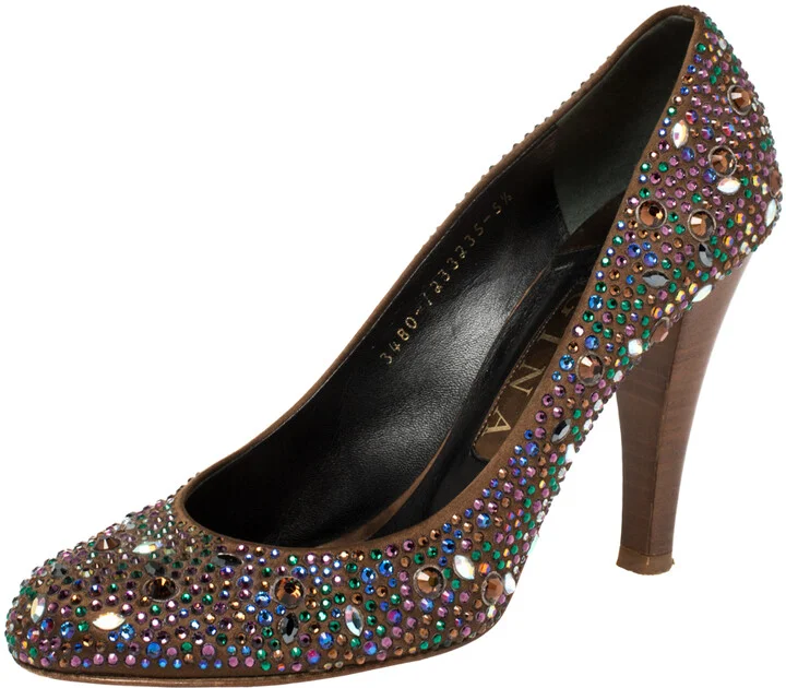 Gina Brown Satin Crystal Embellished Pumps Size 38.5