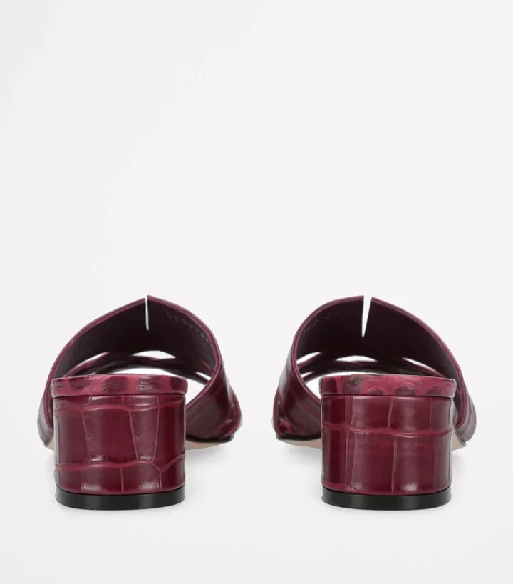 Gina Leather Croc-Embossed Montreaux Heeled Mules 35 - Image 2