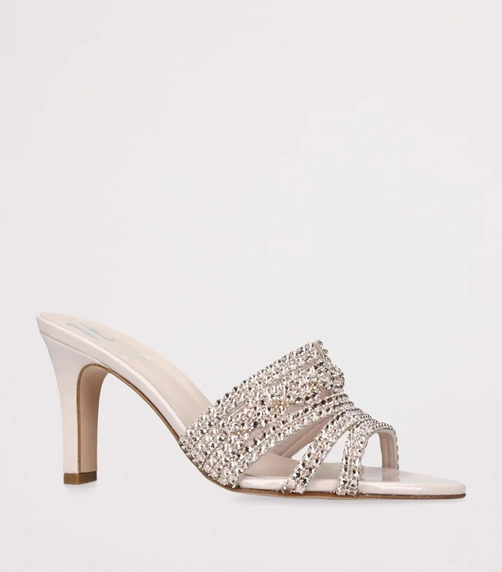 Gina Leather Embellished Lausanne Mules 85 - Image 3