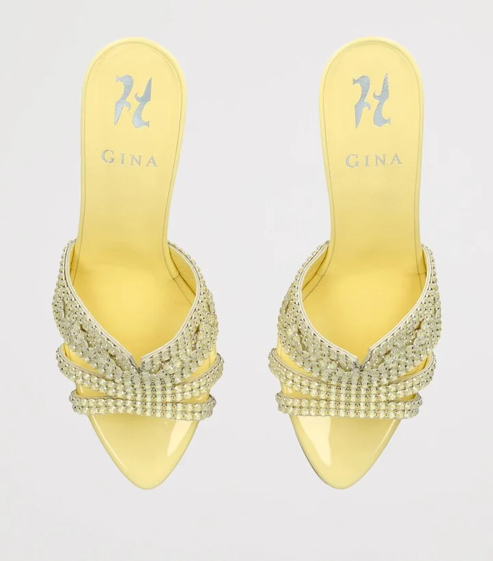 Gina Leather Embellished Lausanne Mules 85 - Image 4