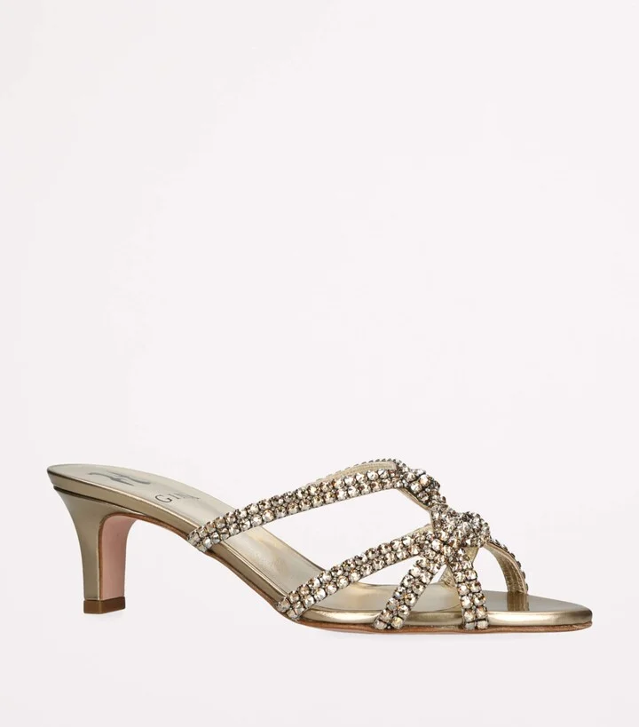 Gina Leather Embellished Montpellier Mules 50 - Image 3