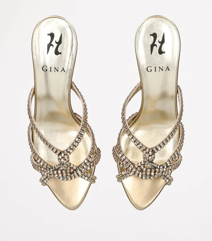 Gina Leather Embellished Montpellier Mules 50 - Image 4