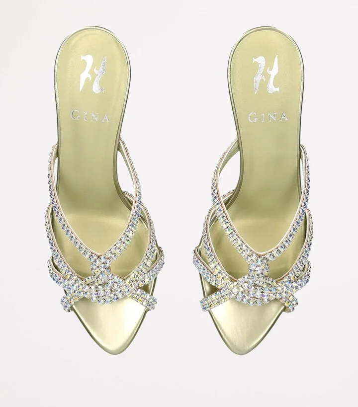 Gina Leather Embellished Montpellier Mules 50 - Image 4