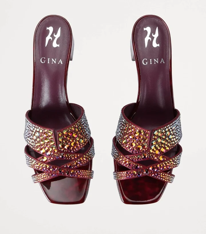 Gina Leather Embellished Olympia Mules 35 - Image 4