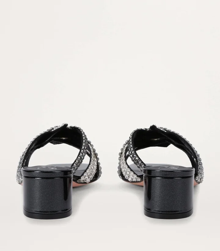 Gina Leather Embellished Roma Mules 35 - Image 2
