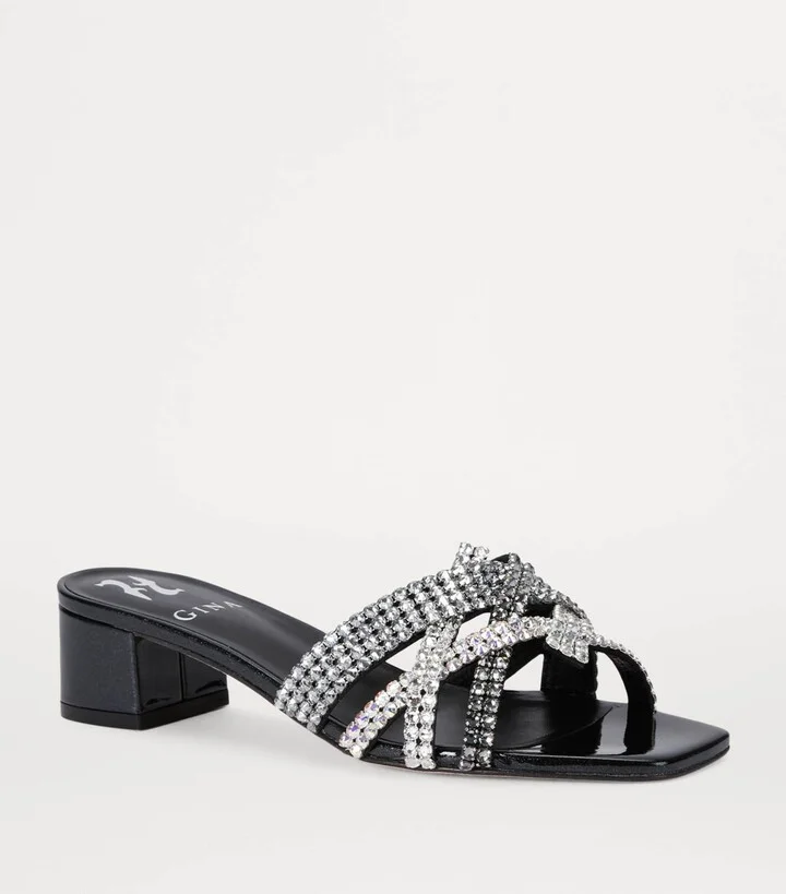 Gina Leather Embellished Roma Mules 35 - Image 3