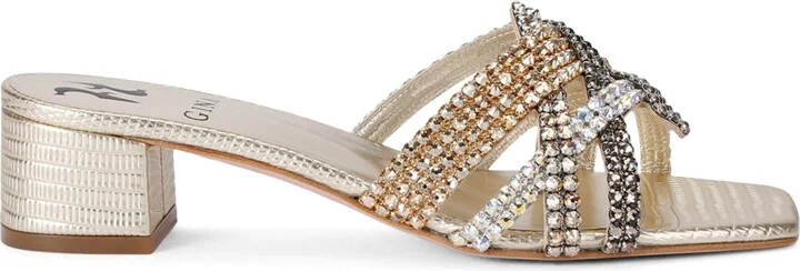 Gina Leather Embellished Roma Mules 35