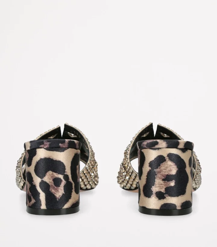 Gina Leather Embellished Utah Heeled Mules 50 - Image 2