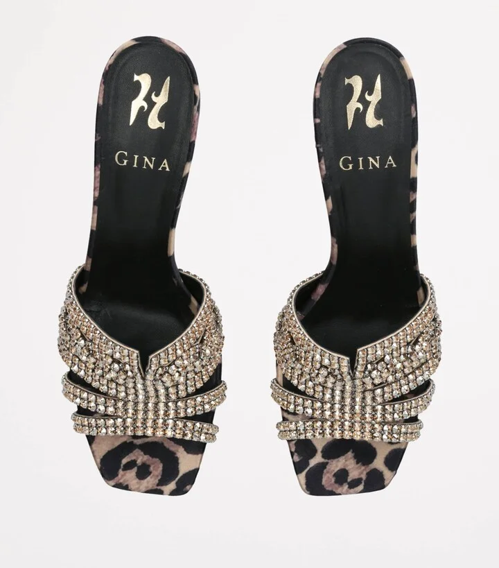 Gina Leather Embellished Utah Heeled Mules 50 - Image 4