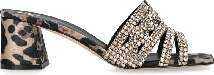 Gina Leather Embellished Utah Heeled Mules 50