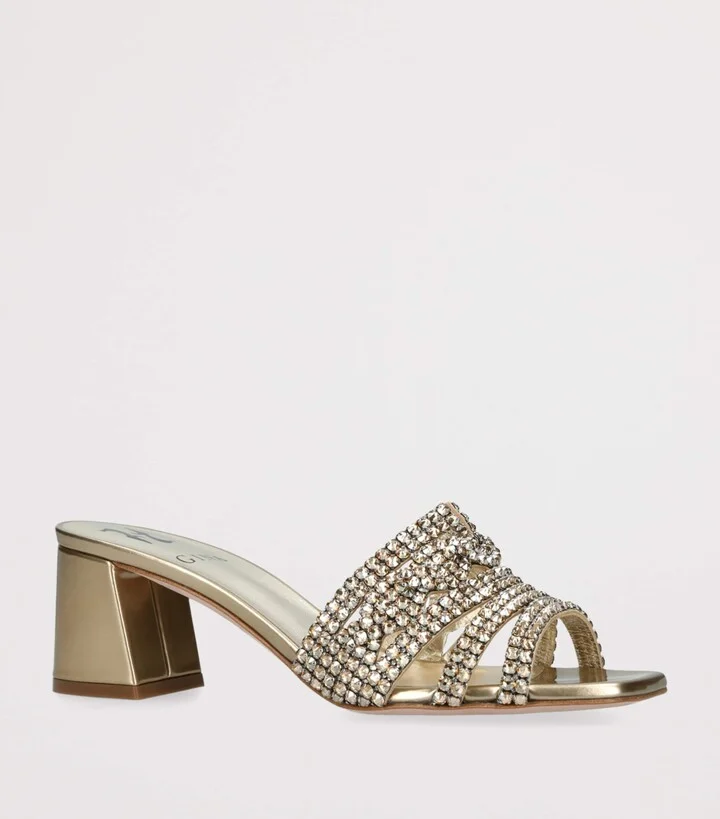 Gina Leather Embellished Utah Mules 50 - Image 3