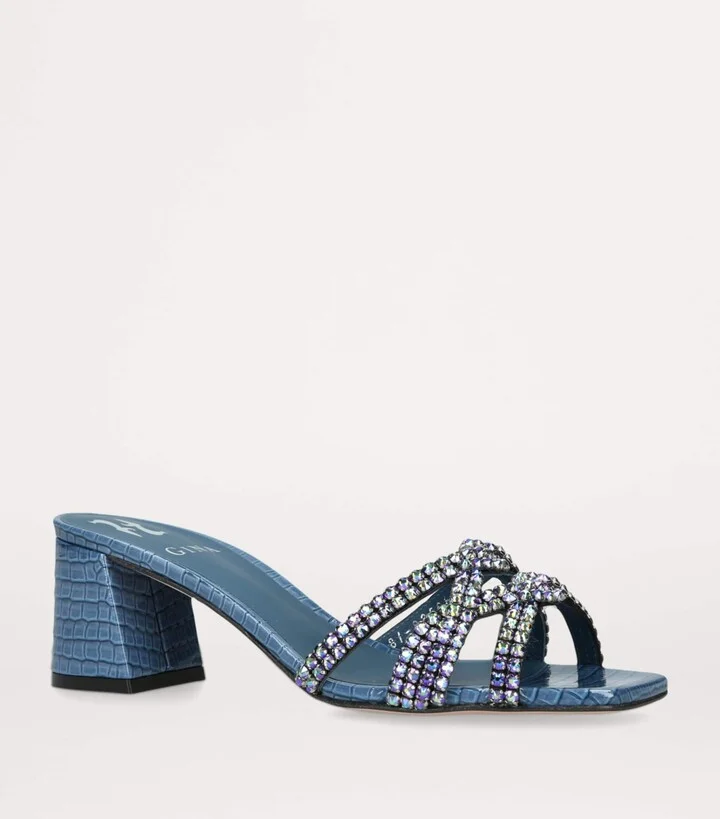 Gina Leather Rego Heeled Mules 55 - Image 3