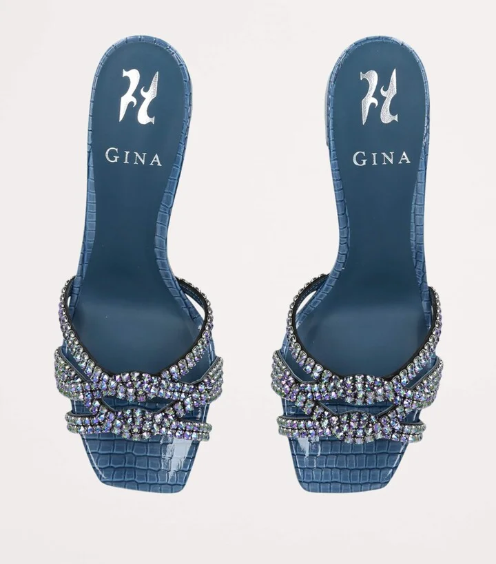 Gina Leather Rego Heeled Mules 55 - Image 4