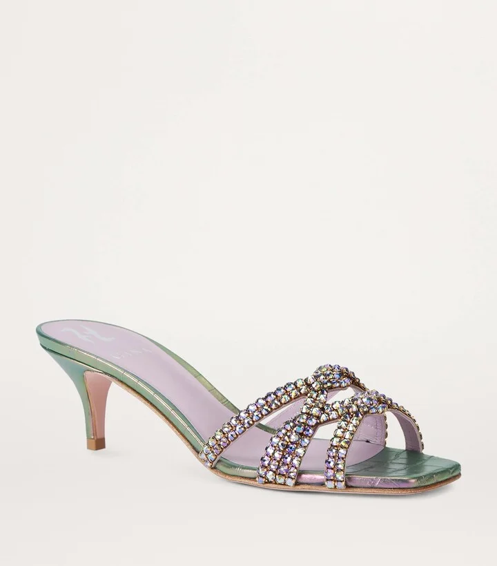 Gina Leather Twyla Heeled Mules 50 - Image 3