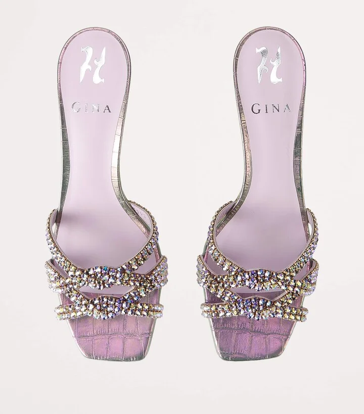 Gina Leather Twyla Heeled Mules 50 - Image 4