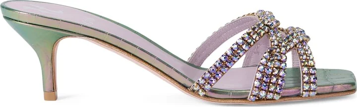 Gina Leather Twyla Heeled Mules 50