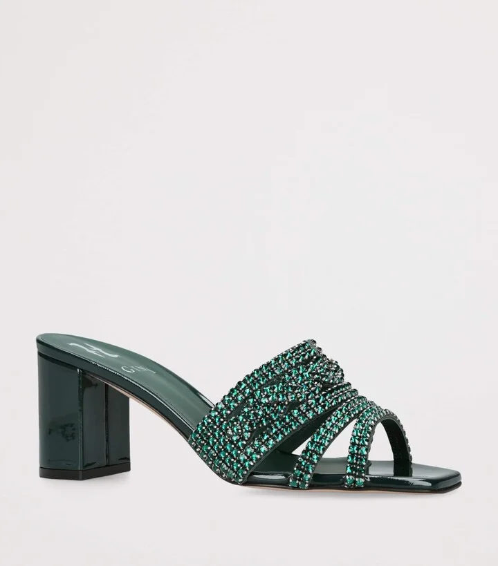 Gina Patent Leather Embellished Maine Mules 70 - Image 3
