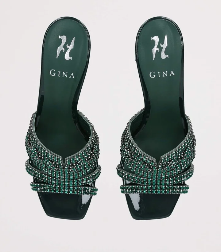 Gina Patent Leather Embellished Maine Mules 70 - Image 4