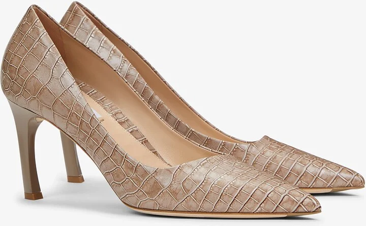 Ginger Pump - Embossed Croc - Rosy Taupe