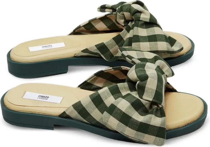 Gingham Bow Sandals - Image 2