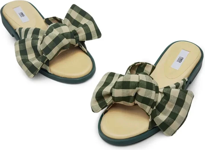 Gingham Bow Sandals - Image 3