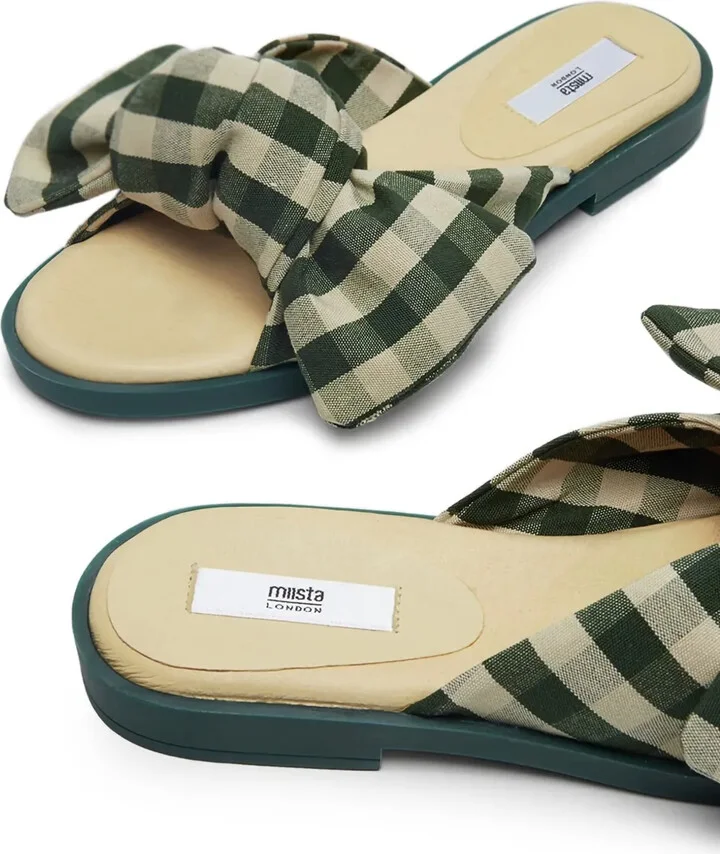 Gingham Bow Sandals - Image 4