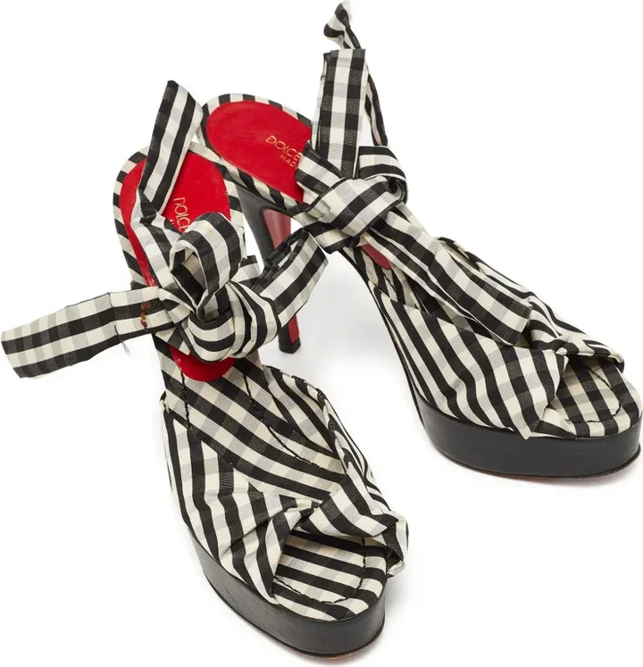 Gingham-Patterned Sandals - Image 2