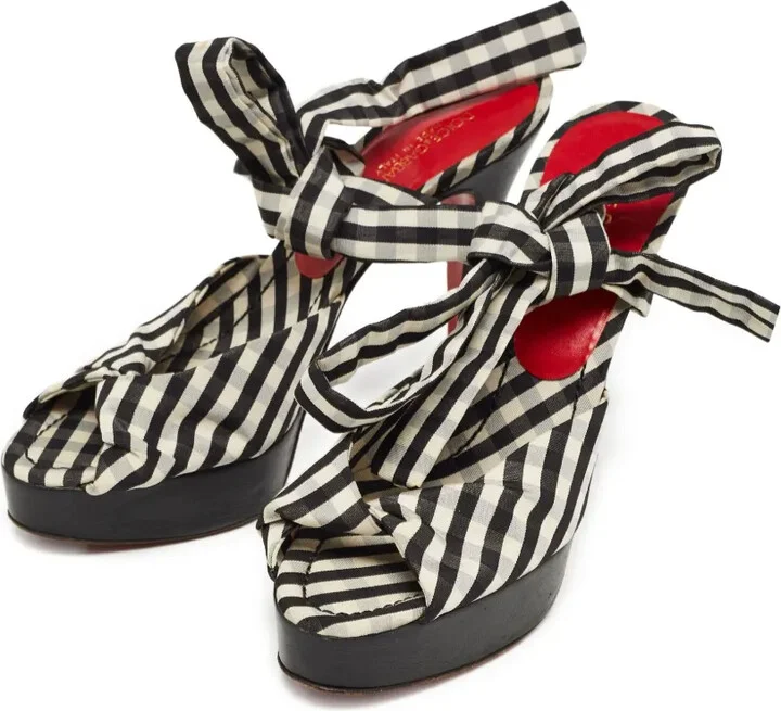 Gingham-Patterned Sandals - Image 3