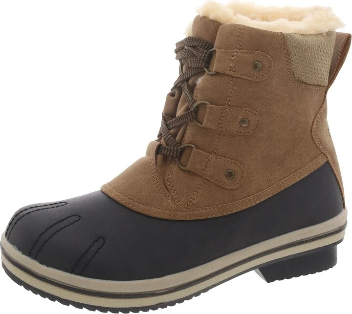 Ginnie Womens Faux Leather Lace-Up Winter & Snow Boots