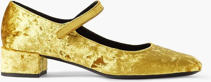 Ginny crushed-velvet Mary Jane pumps