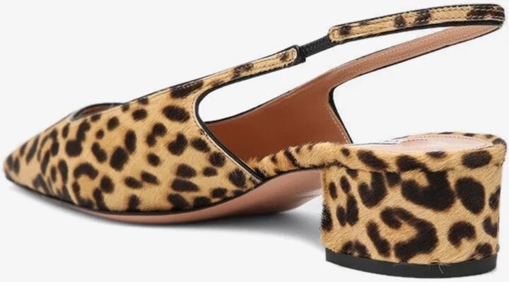 Ginza 35 Leopard Print Slingback Pumps - Image 2