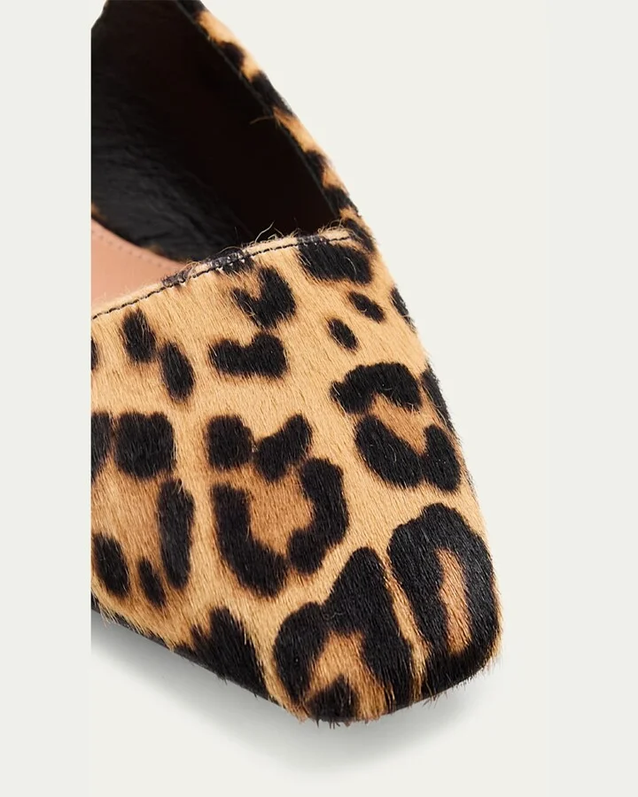 Ginza Leopard-Print Pony Hair Slingback Pumps - Image 2