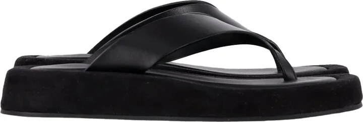 Ginza Sandals in Black Leather and Suede