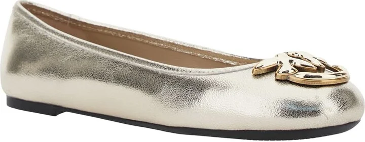'gioia 03' Metallic Ballet Shoes With Love Birds Diamond Cut Logo In Laminated Leather Woman - Image 2
