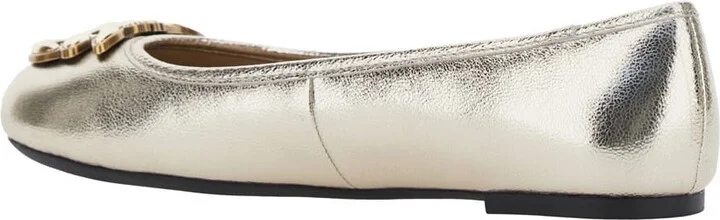 'gioia 03' Metallic Ballet Shoes With Love Birds Diamond Cut Logo In Laminated Leather Woman - Image 3