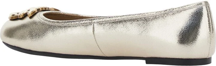'Gioia 03' Metallic Ballet Shoes With Love Birds Diamond Cut Logo In Laminated Leather Woman - Image 3