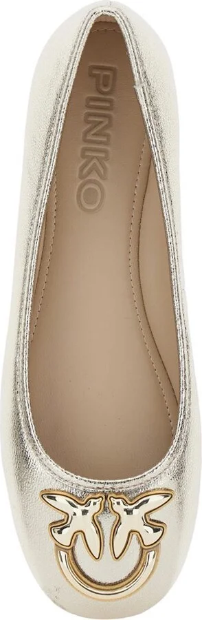 'Gioia 03' Metallic Ballet Shoes With Love Birds Diamond Cut Logo In Laminated Leather Woman - Image 4