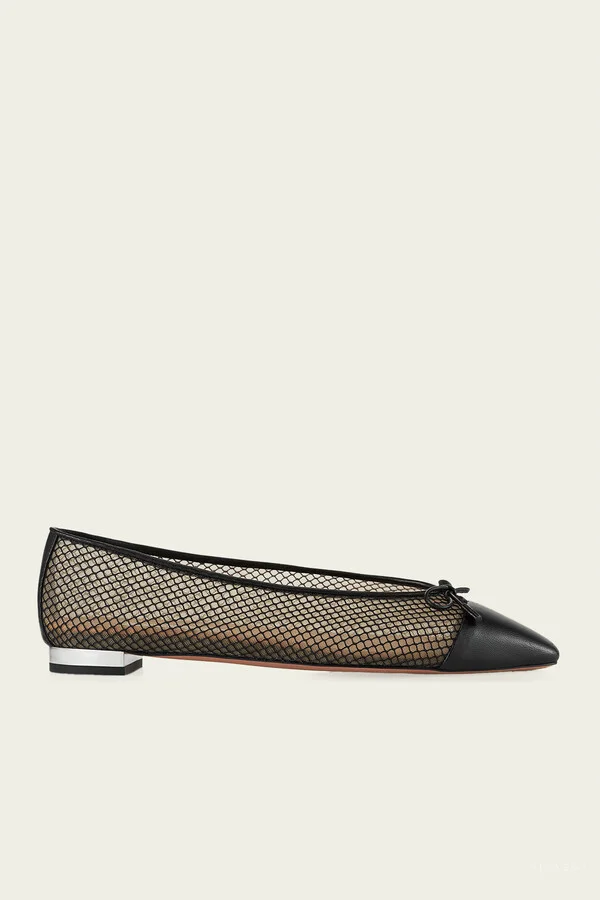 Gioia Mesh Flat in Black