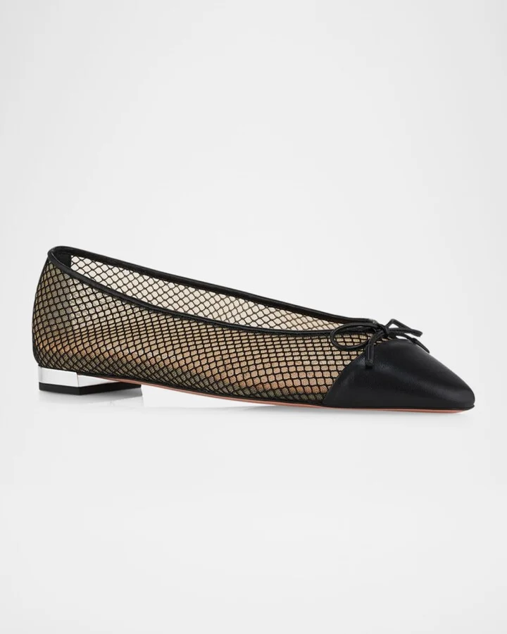 Gioia Mesh Net Cap-Toe Ballerina Flats - Image 3