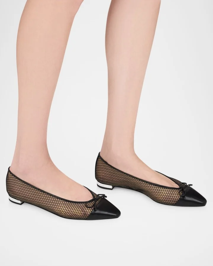 Gioia Mesh Net Cap-Toe Ballerina Flats - Image 10