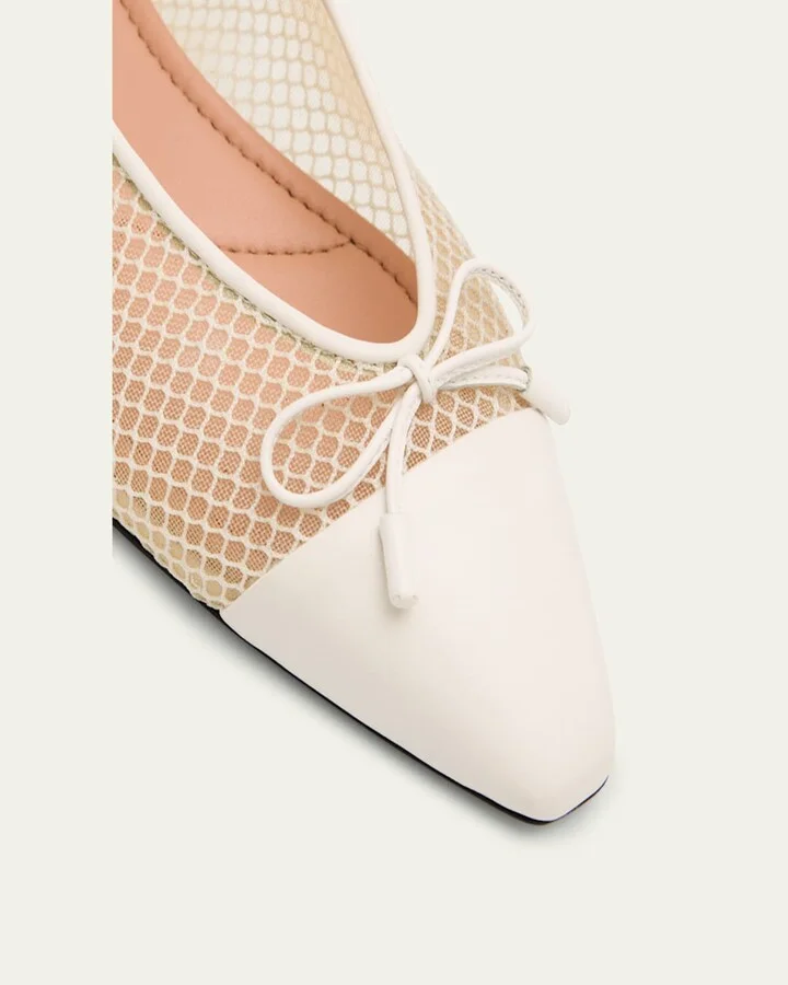 Gioia Mesh Net Cap-Toe Ballerina Flats - Image 3